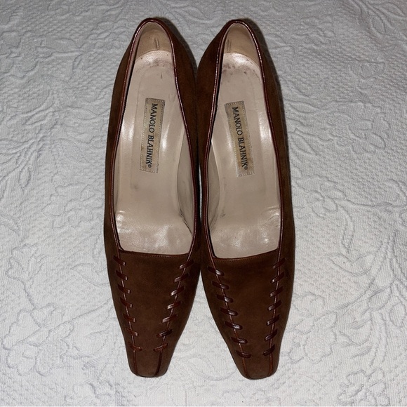 vintage Manolo Blahnik brown suede heels // US 9 EU 39 - Picture 3 of 6